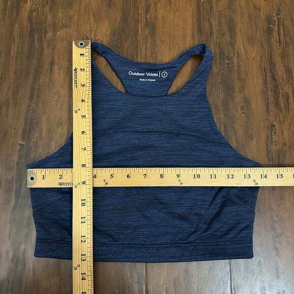 OUTDOOR VOICES TechSweat Crop Top Navy Blue Racerback Gym Activewear - Picture 6 of 6